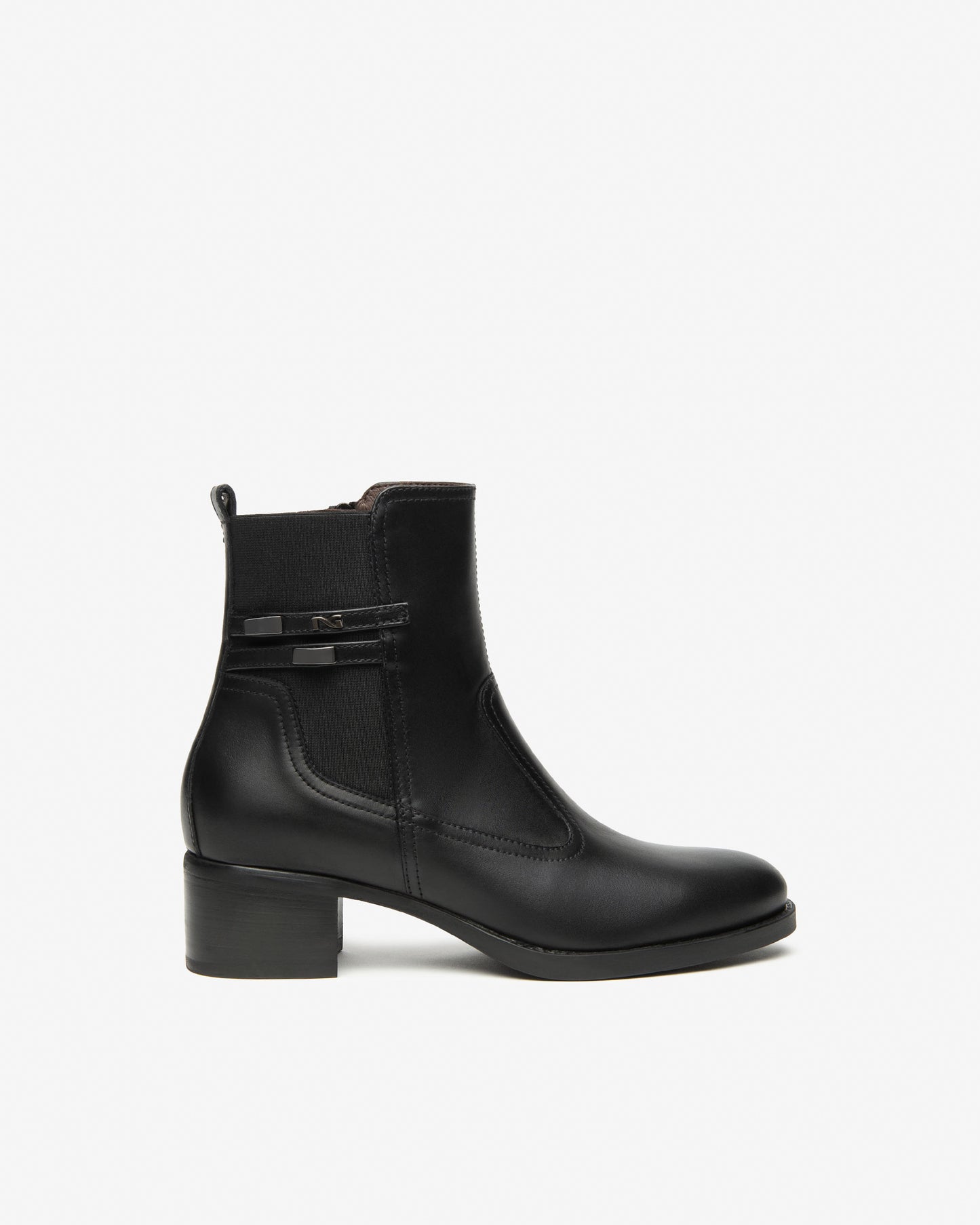 NeroGiardini Stivaletti Donna in Pelle e Tessuto I513840D-100 Nero in pelle