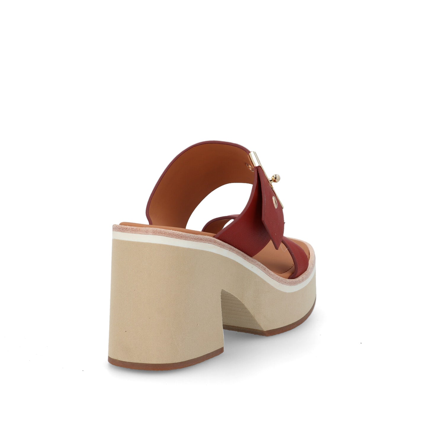 Bruno Premi Sandalo Sabot Donna con Plateau in Pelle Mattone bn6702x