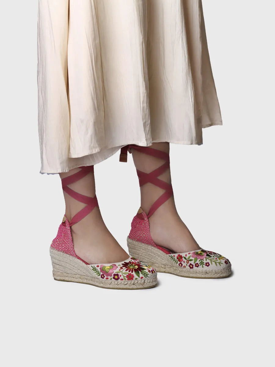 Toni Pons Espadrillas da donna ricamate con zeppa Castell