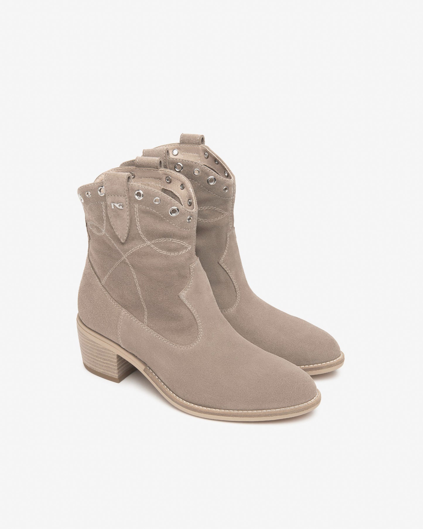 Suede Texan Boots Dove Grey Nero Giardini
