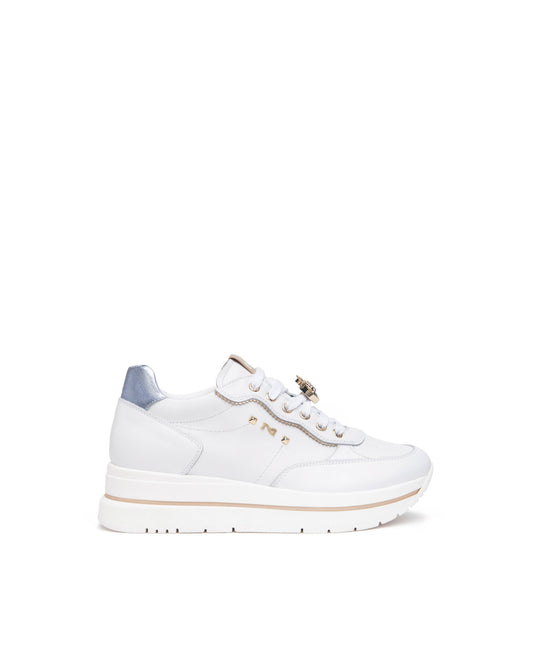 Sneakers Nero Giardini Bianche e Celesti Con Charms