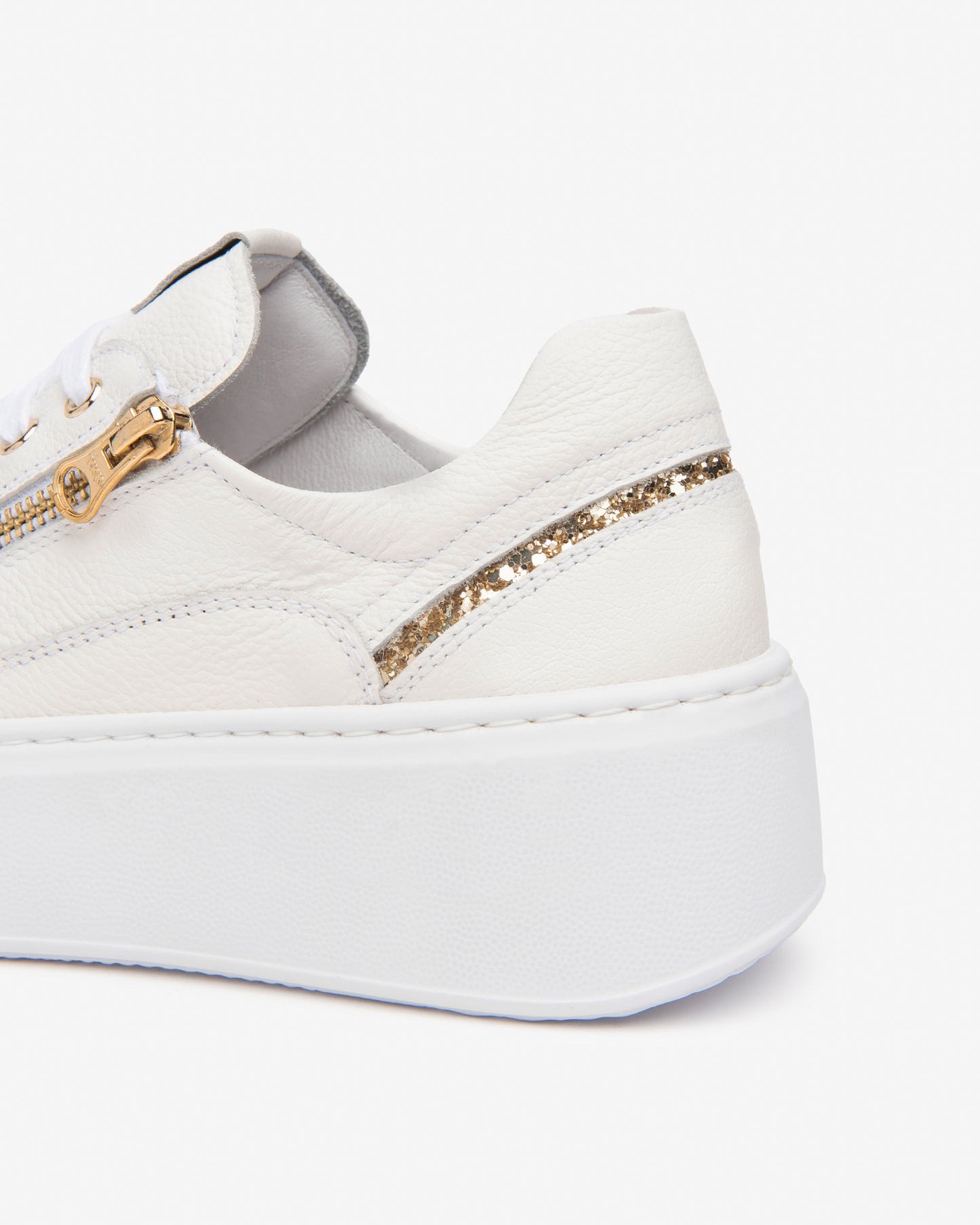 Sneakers Nero Giardini Platform Dollarino Bianco con Zip