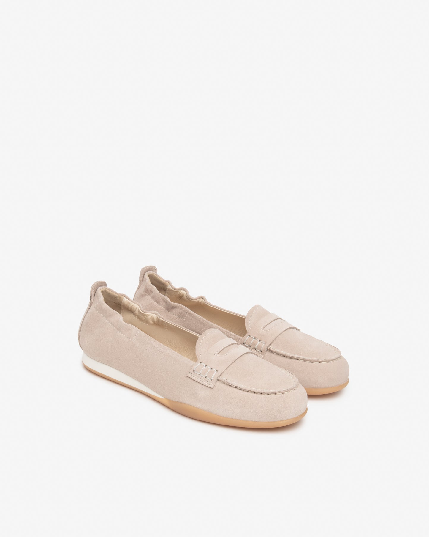 Mocassini in pelle scamosciata Beige da donna  E615040D_677