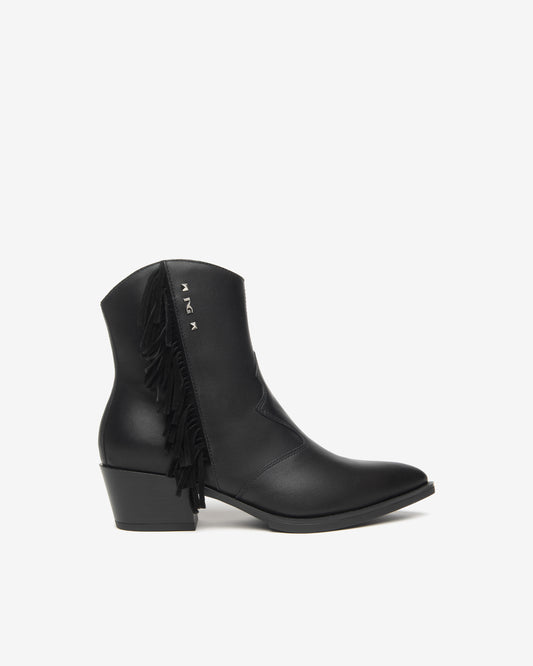 Stivaletti in pelle da donna Nero E615130D_100