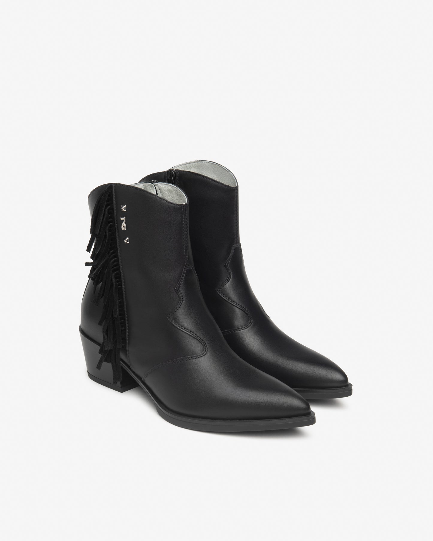 Stivaletti in pelle da donna Nero E615130D_100