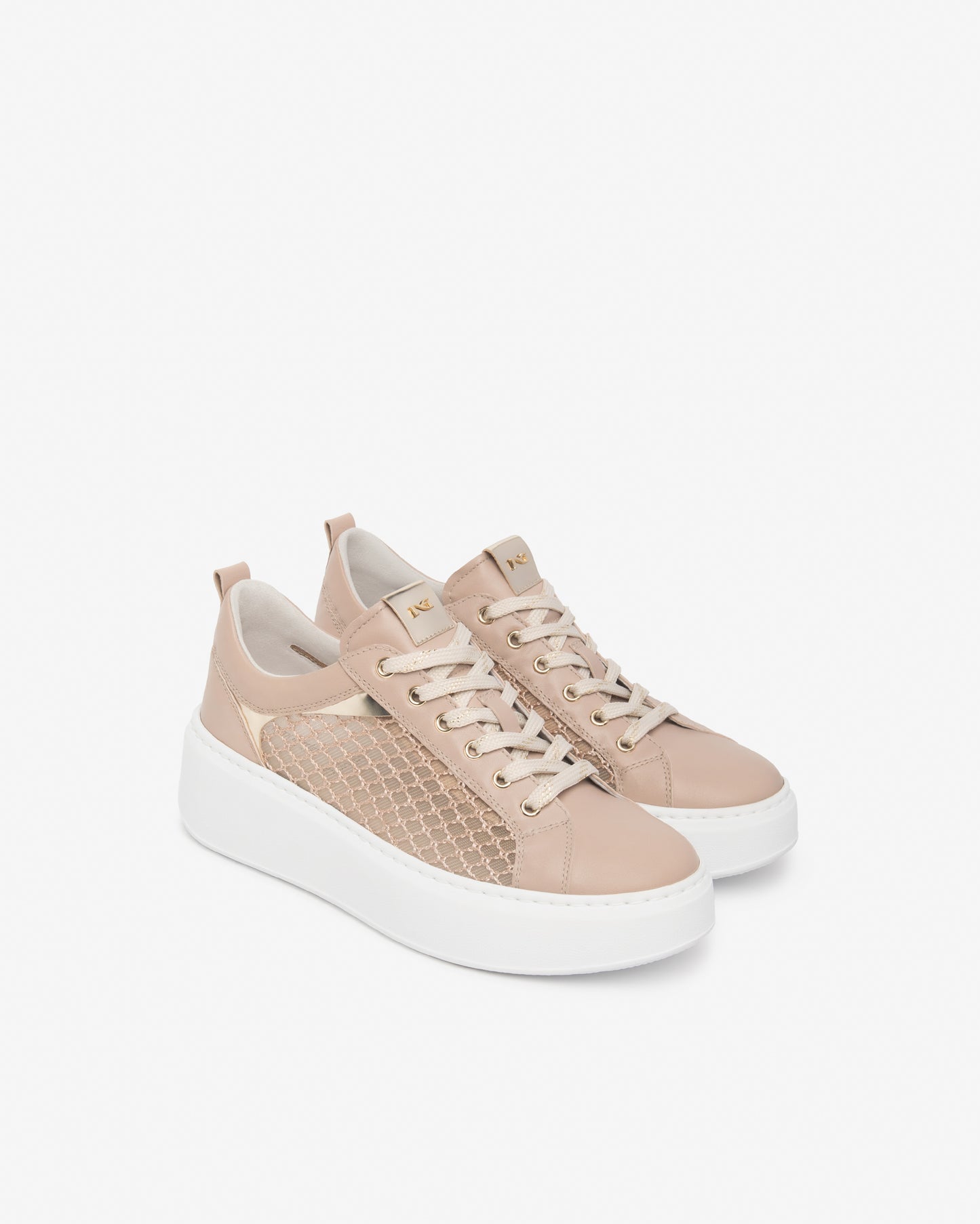 Sneakers da donna in pelle e tessuto tecnico E615273D_677