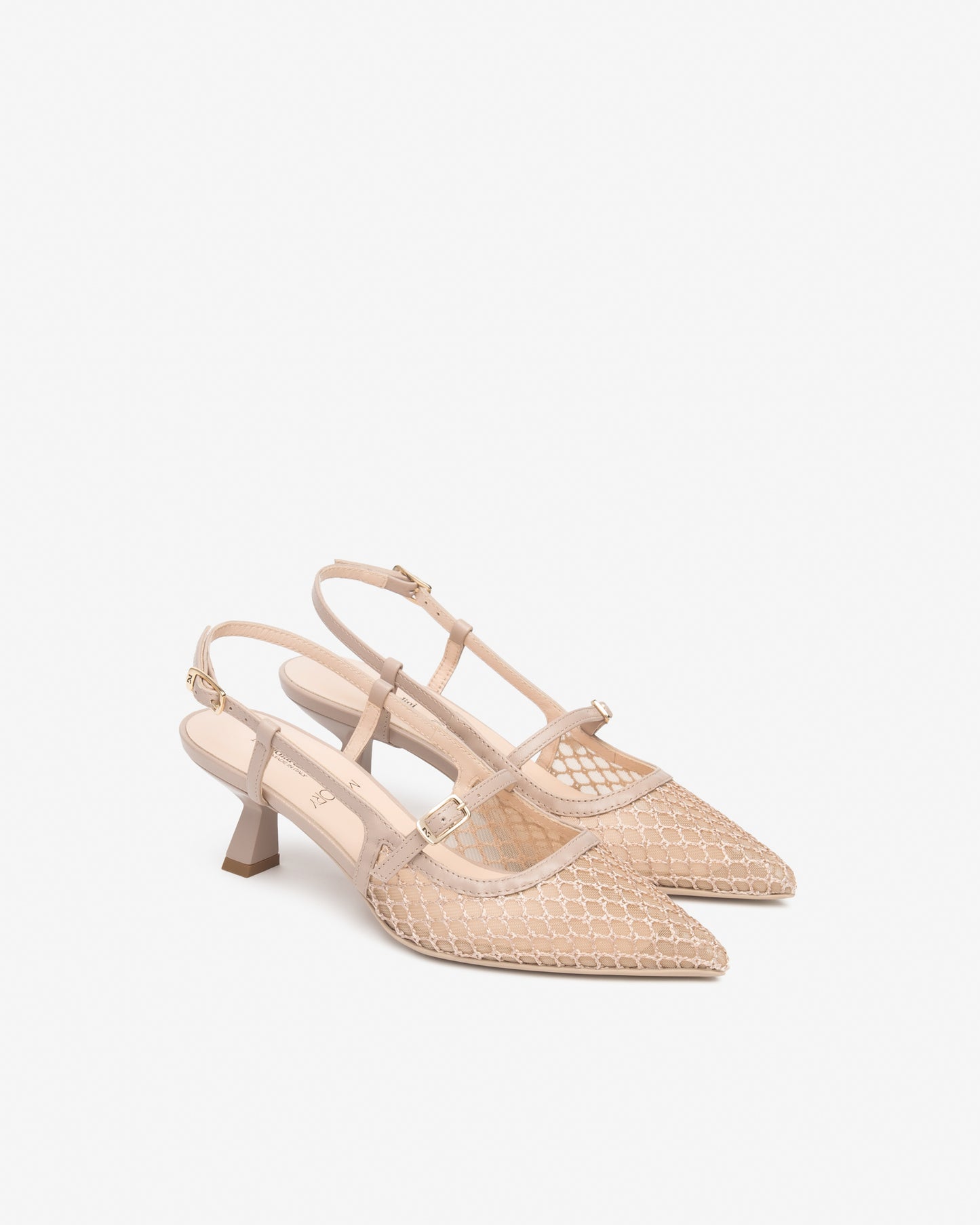 Slingback in pelle e tessuto da donna Rosa  E615473D_671