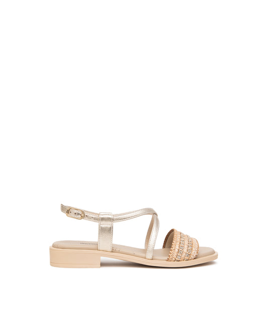 Nero Giardini Sandali Donna Miele in Pelle e Tessuto E615900D-418