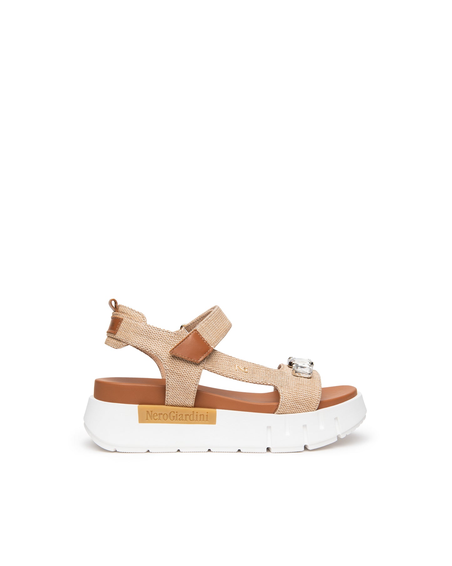 Nero Giardini Sandali Donna in Pelle e Tessuto natural cognac e617061d-420