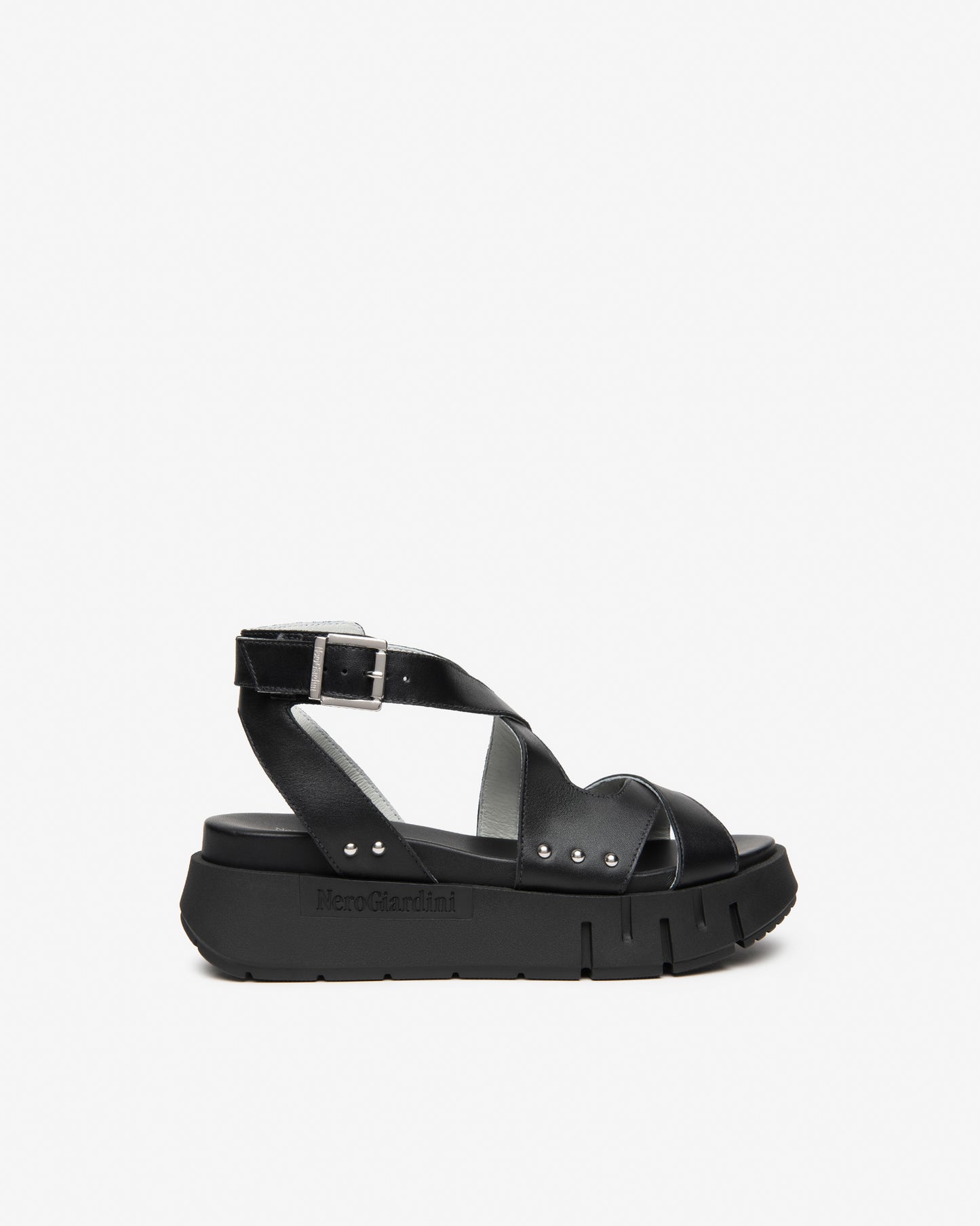 Nero Giardini E617067D-100 Sandali Donna in Pelle nero