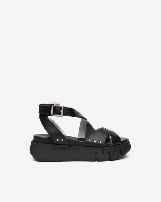 Nero Giardini E617067D-100 Sandali Donna in Pelle nero