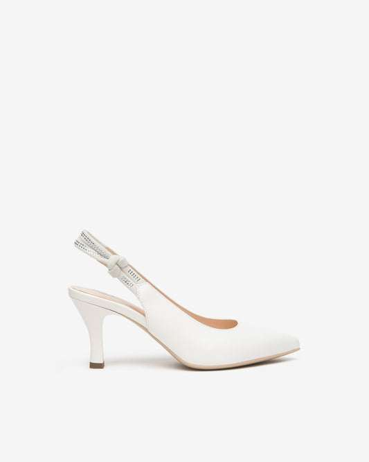 Slingback in pelle da Sposa Bianca Nero Giardini E618341DE_707