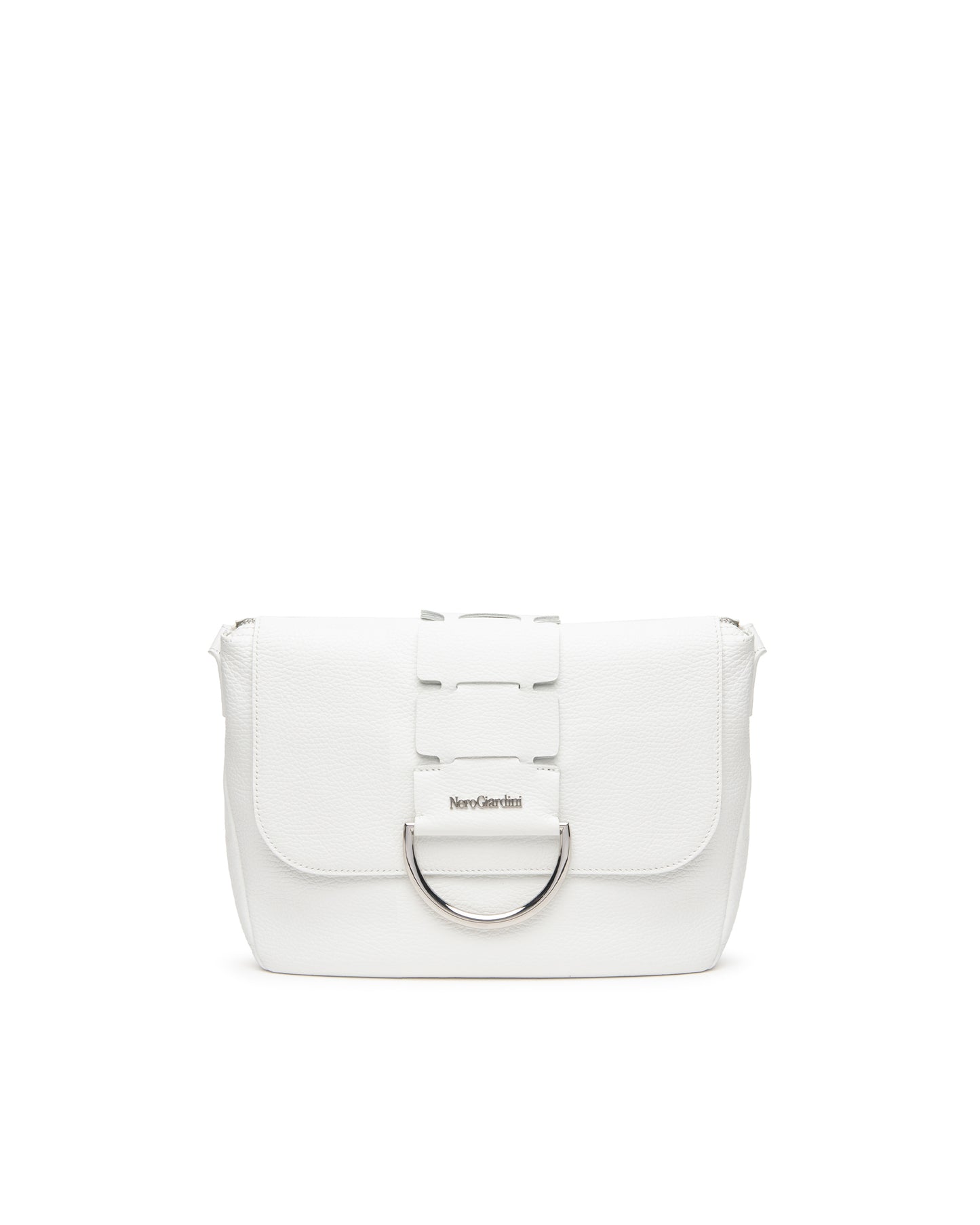Borsa a tracolla in pelle da donna bianca nero giardini E644162D_707