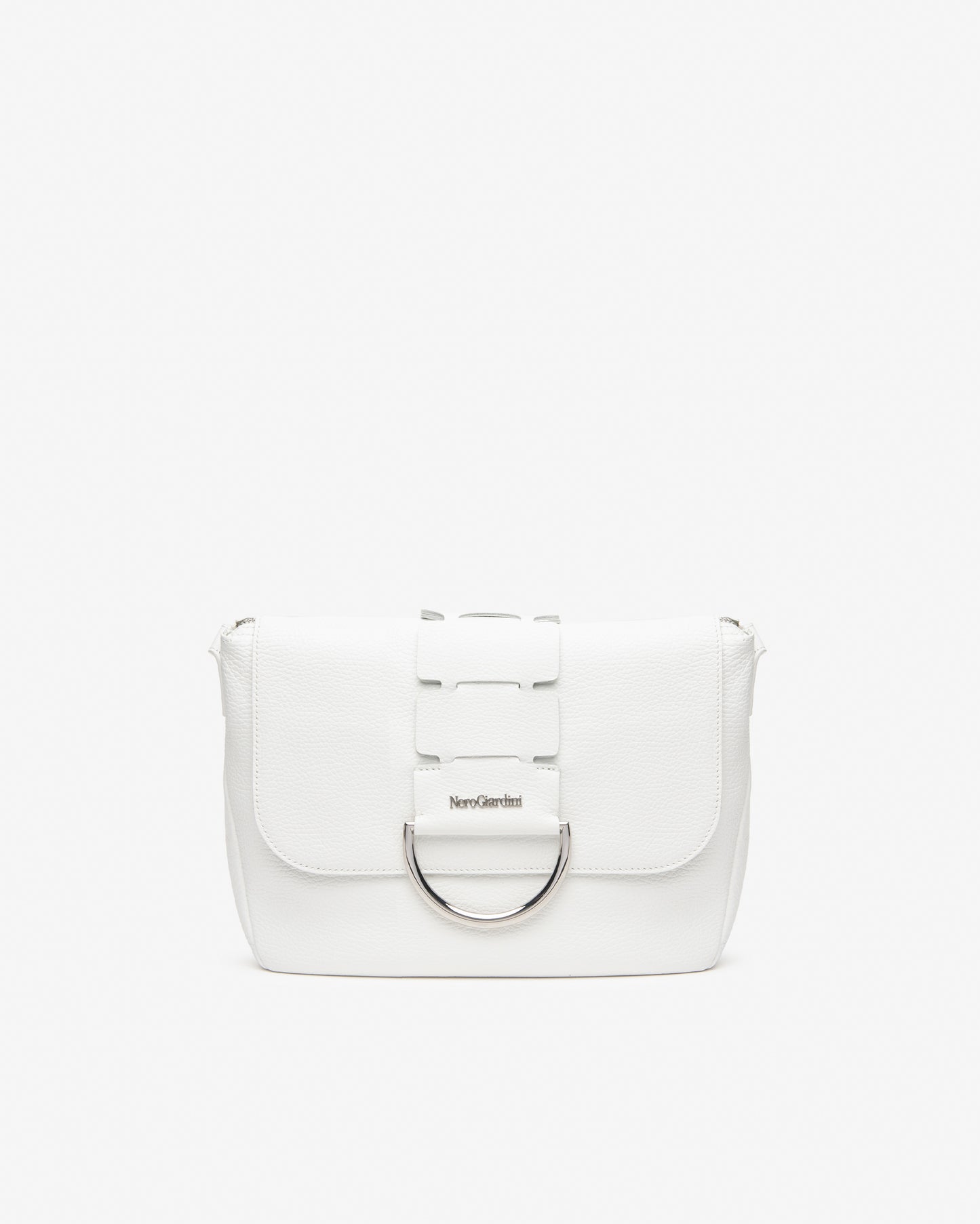 Borsa a tracolla in pelle da donna bianca nero giardini E644162D_707