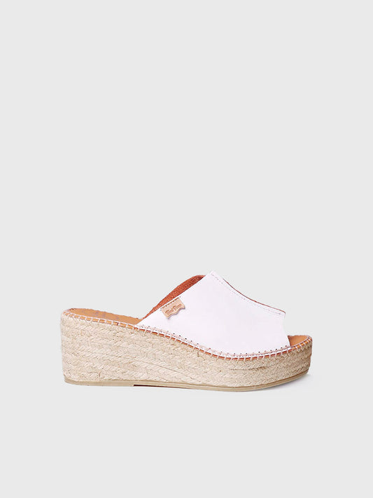 IVONNE Espadrillas in pelle bianco aperte dietro Toni Pons