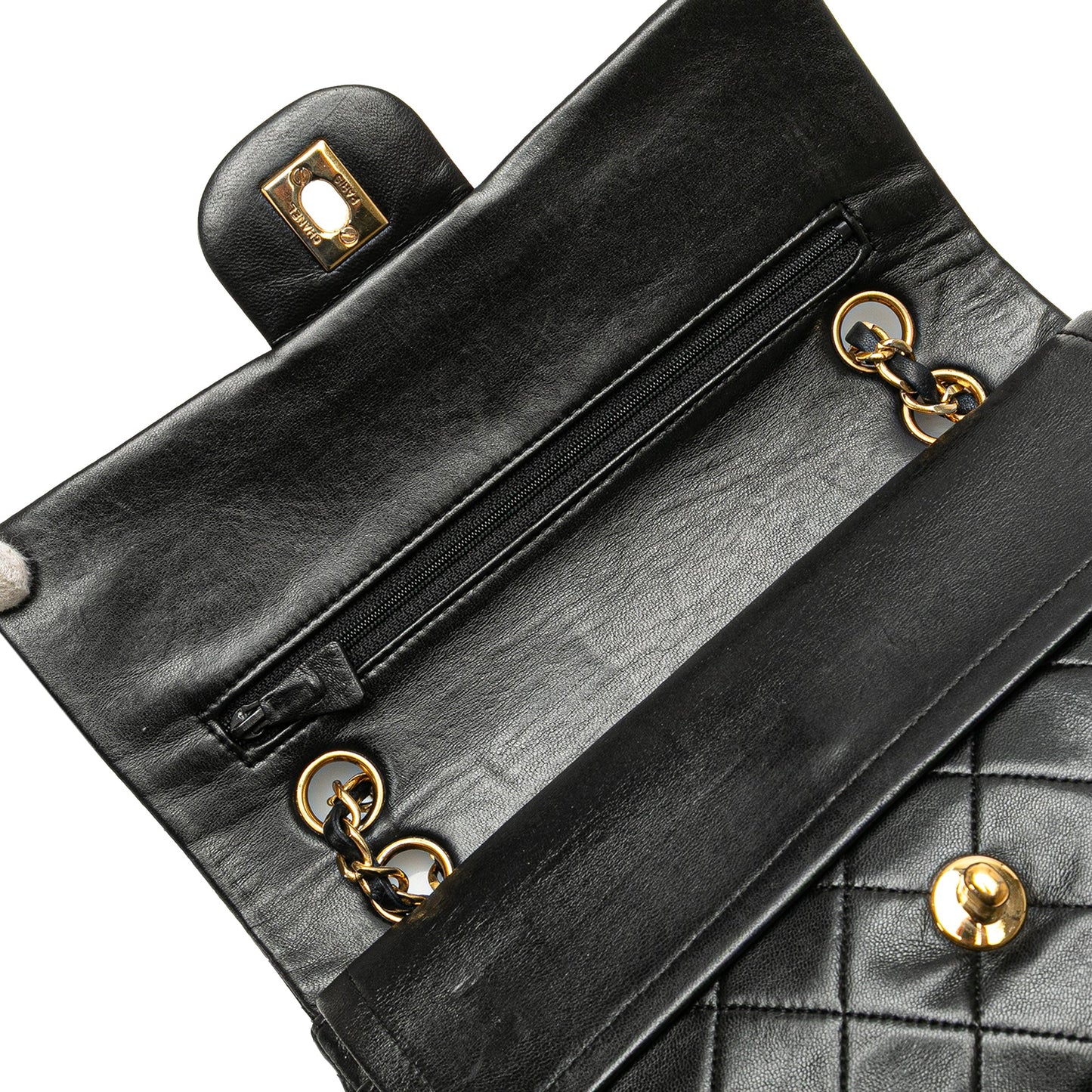 Chanel Classic Double Flap Small – Pelle di agnello nera – Serie 1 (1989–1991)
