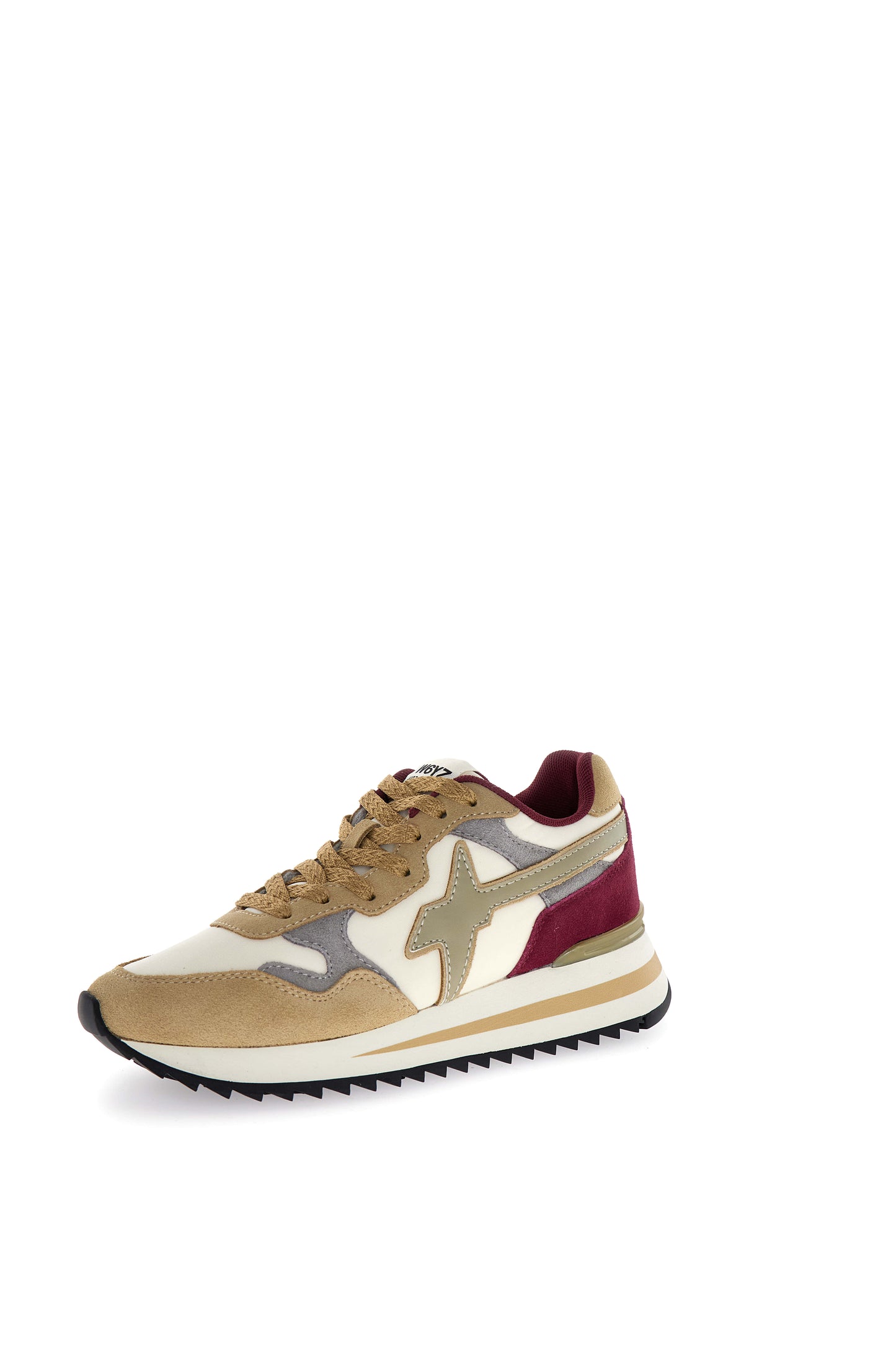 YAK-W. SUEDE/NYLON/METALLIC STRIPE SOLE SAND-BONE-DARK GREY