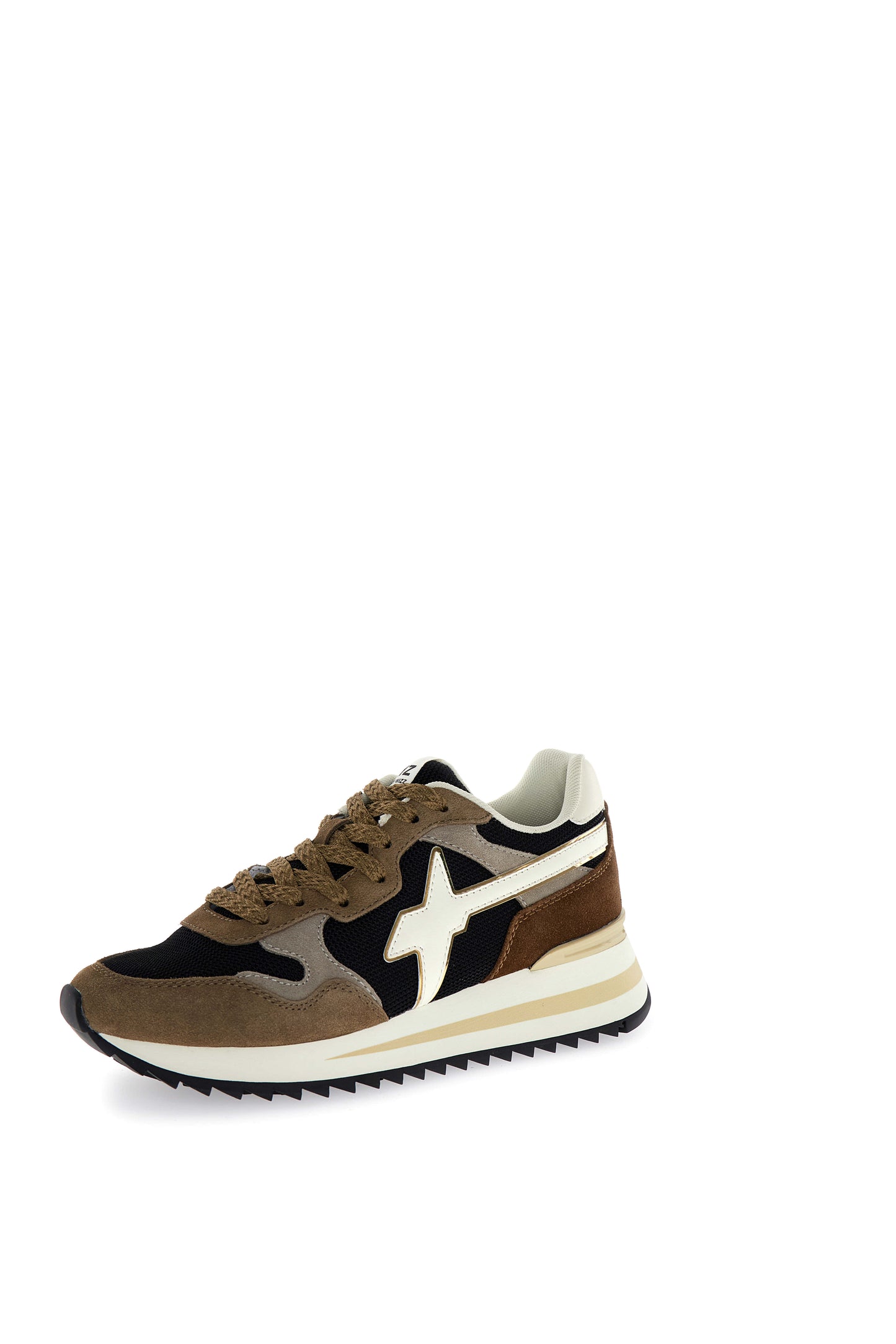 YAK-W. SUEDE/NYLON/METALLIC STRIPE SOLE TAUPE-BLACK-BONE