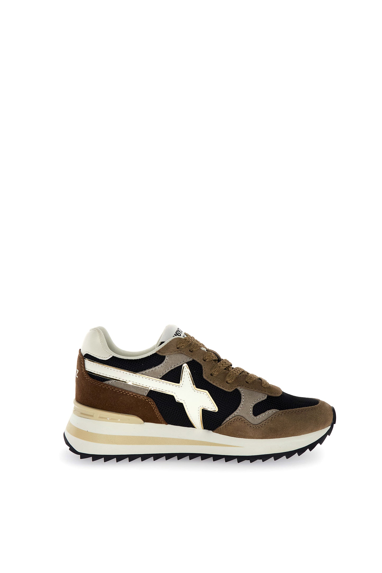 YAK-W. SUEDE/NYLON/METALLIC STRIPE SOLE TAUPE-BLACK-BONE