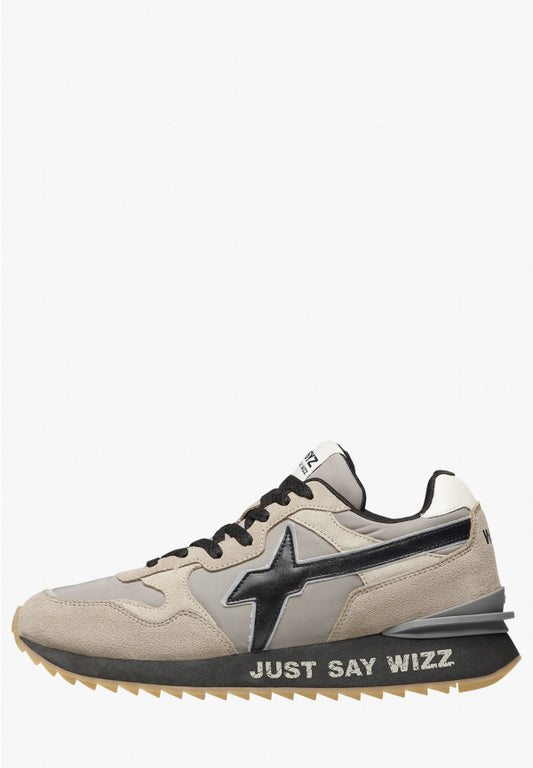 W6YZ YAK-M. - Sneakers in suede e tessuto tecnico - Tortora-Beige