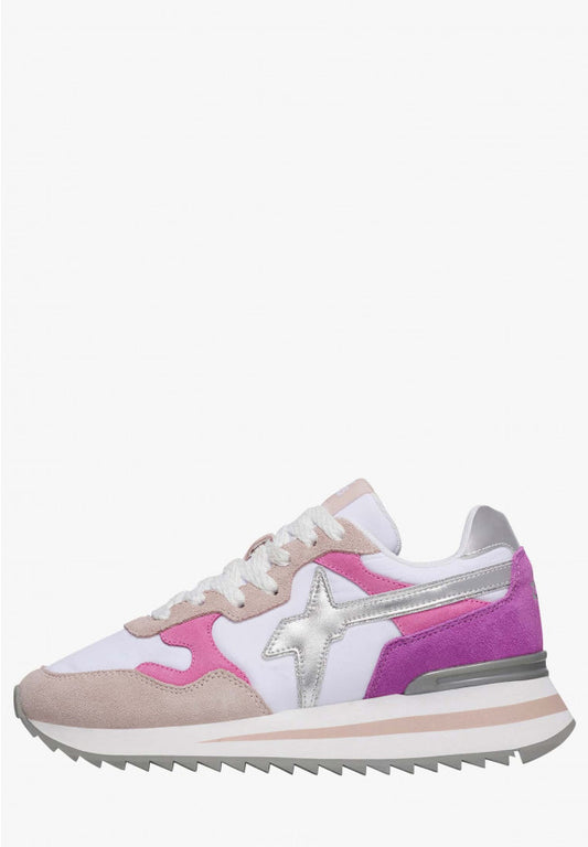 W6yz YAK-W. - Sneakers in tessuto tecnico e suede - Fucsia