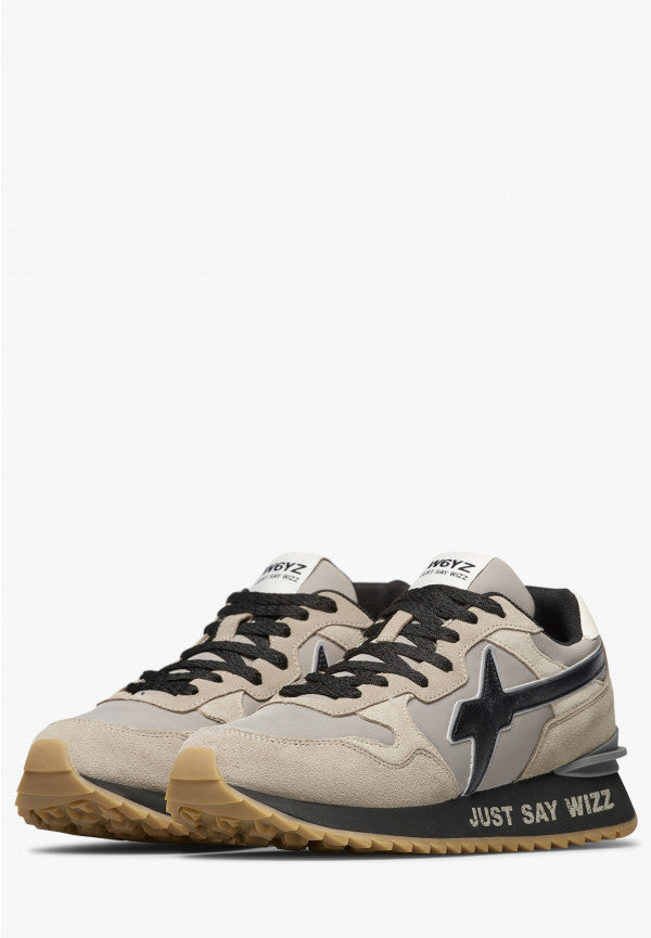 W6YZ YAK-M. - Sneakers in suede e tessuto tecnico - Tortora-Beige