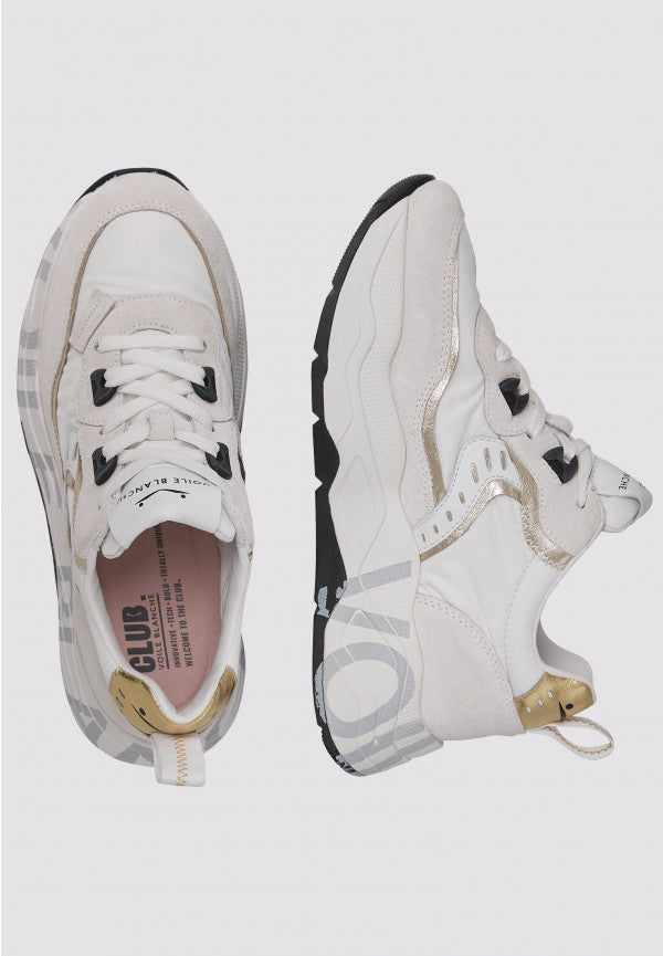 Club 105 sneakers in suede e tessuto tecnico Bianco-Platino