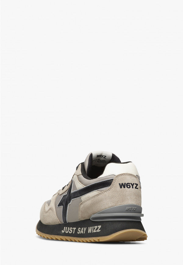 W6YZ YAK-M. - Sneakers in suede e tessuto tecnico - Tortora-Beige