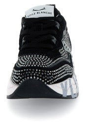 Voile Blanche sneaker Mod. CLUB105. SUEDE/STRASS BLACK+STRASS