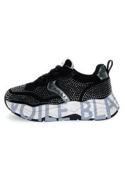 Voile Blanche sneaker Mod. CLUB105. SUEDE/STRASS BLACK+STRASS