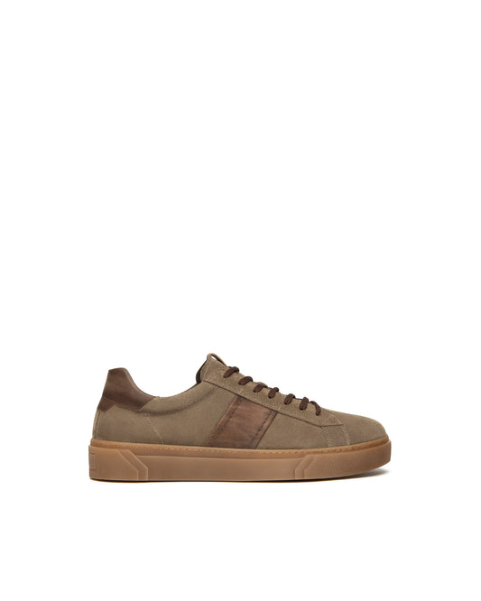 NeroGiardini Sneakers Uomo in Camoscio e Pelle Marrone I500951U-311