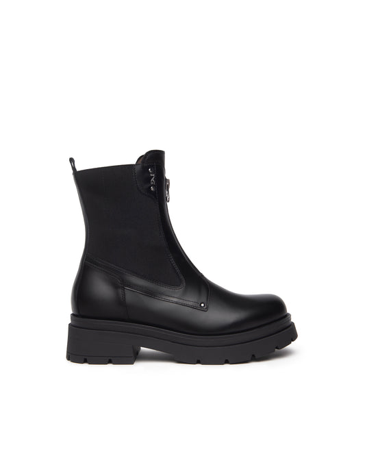 NeroGiardini Stivaletti Chelsea Donna in Pelle e Tessuto I514780D-100 nero shoesstyle