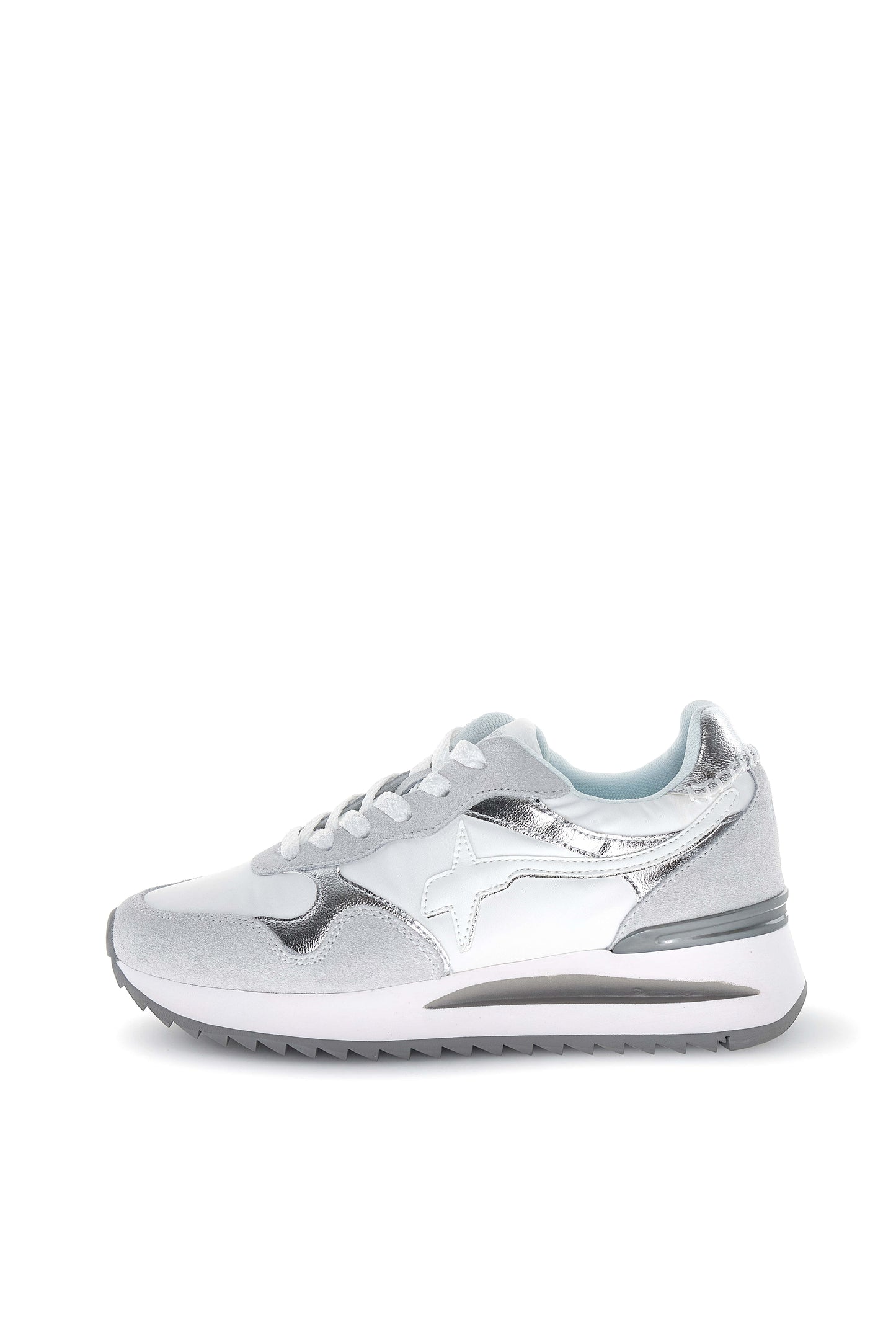 YAK-W. - Sneakers in tessuto tecnico e suede - Bianco-Argento