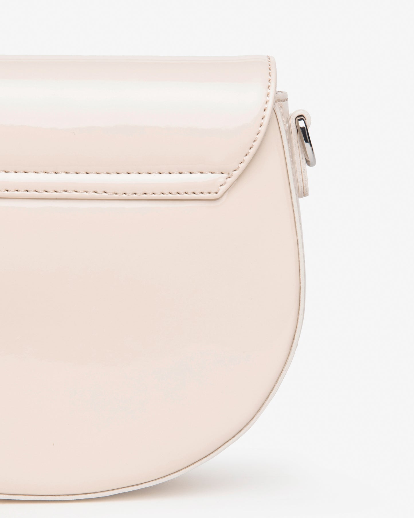 Beige Milk Black Gardens Glossy Leather Bag