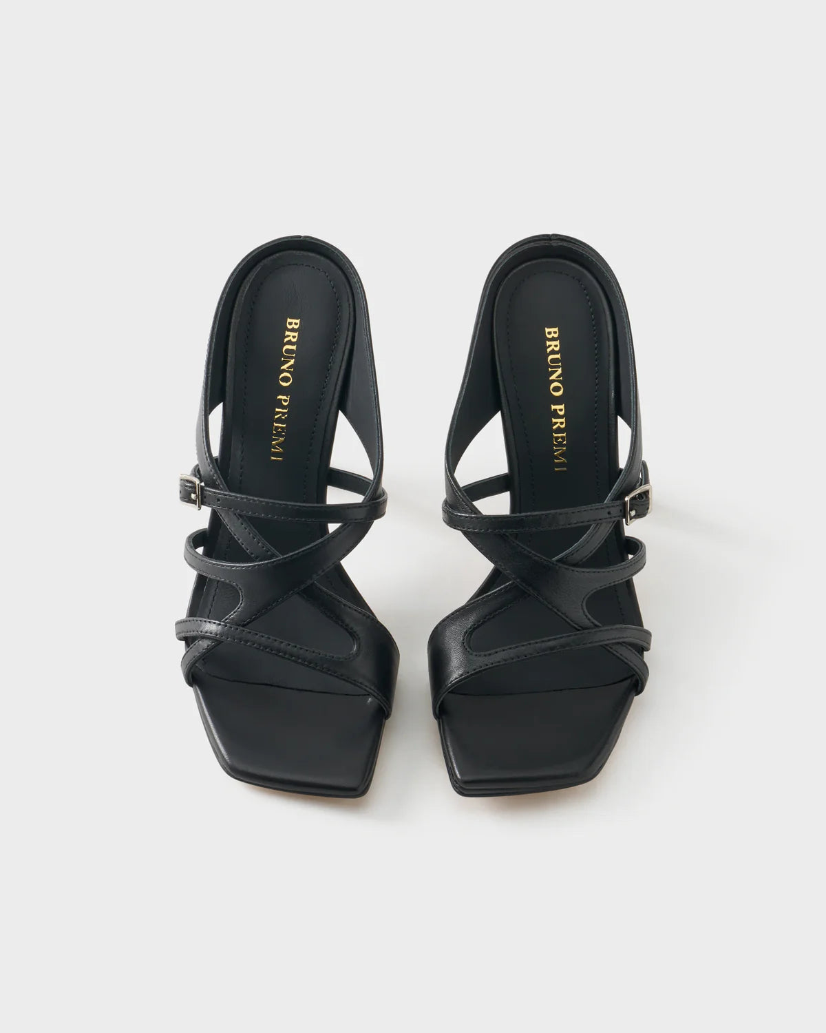 Bruno Premi Sandalo in nappa Nero con tacco alto
