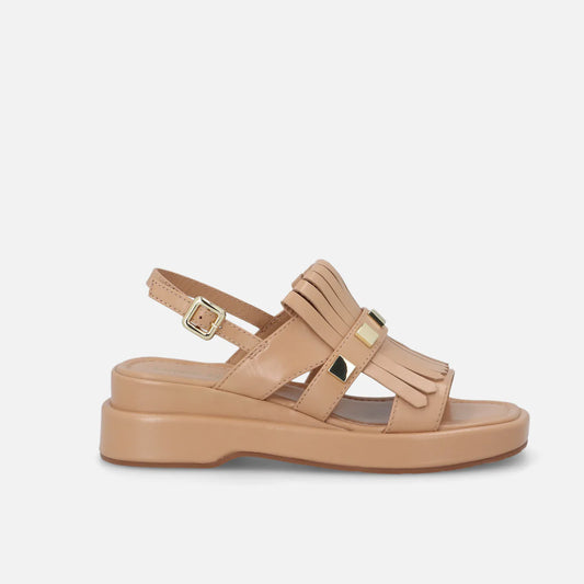 Sandal Bruno Premi Wheat color with platinum studs