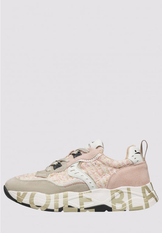 Club 105 Sneakers in suede e tessuto Beige-Cipria-Platino