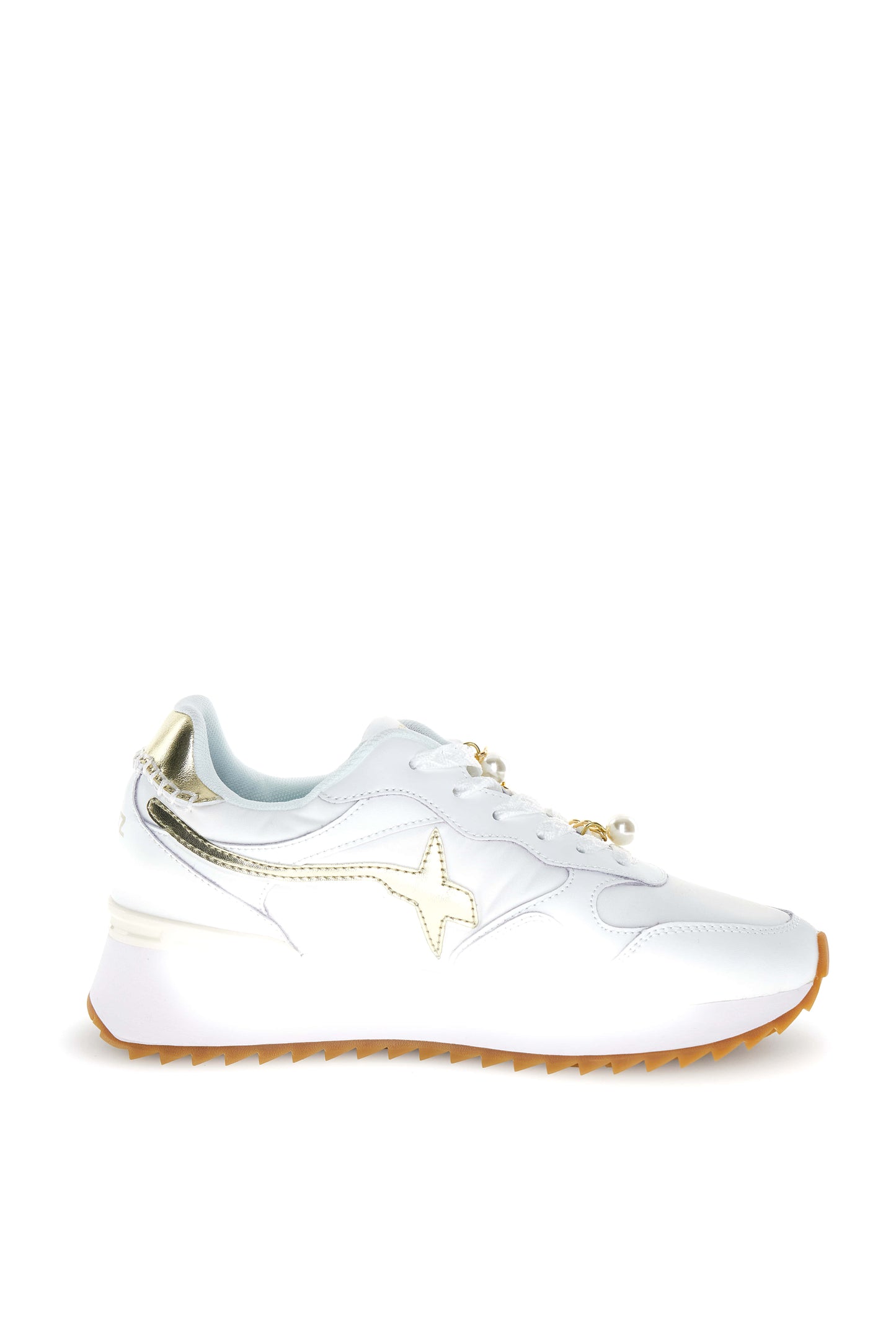 YAK-W. - Sneakers in tessuto tecnico e pelle - Bianco-Platino