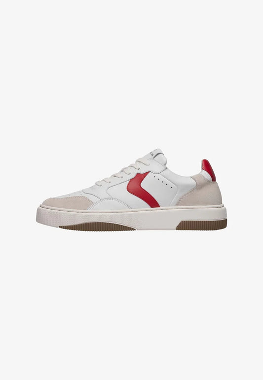Voile Blanche Sneakers Mod.  Gemini  Bianca con baffo Rosso