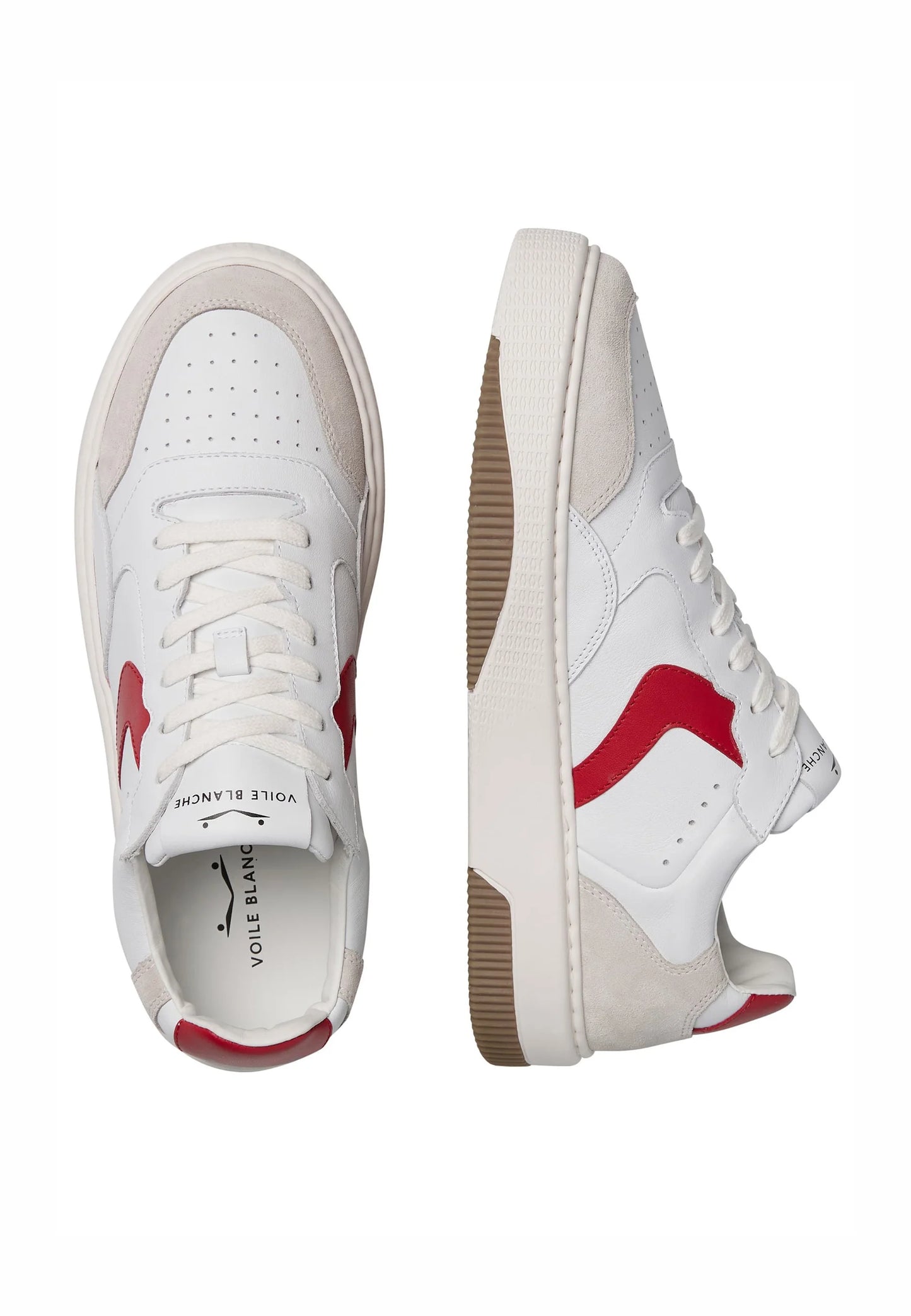 Voile Blanche Sneakers Mod.  Gemini  Bianca con baffo Rosso