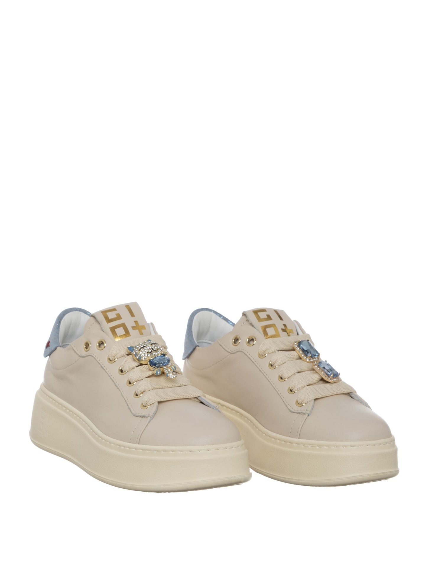 Sneakers Donna GIO+ Beige Platino in Pelle
