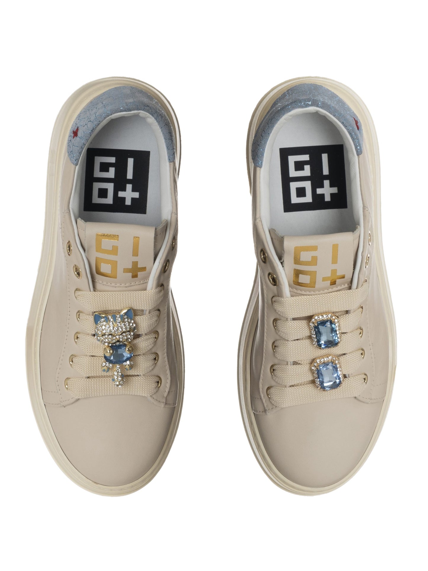 Sneakers Donna GIO+ Beige Platino in Pelle