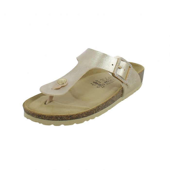 Goldastar Platinum Sandal with Buckle with Stones and Fusbet Soft