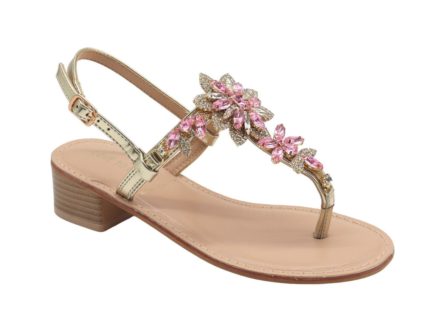 Sandalo infradito Gai Mattiolo Con pietre Svarowsky Rosa