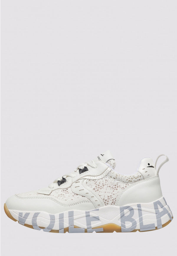 Club 105 Sneakers in pelle e tessuto Bianco trama in Pizzo