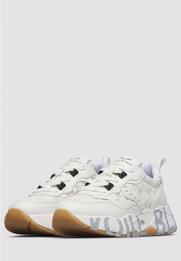 Club 105 Sneakers in pelle e tessuto Bianco trama in Pizzo