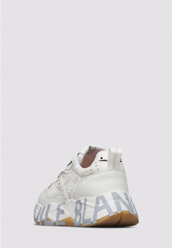 Club 105 Sneakers in pelle e tessuto Bianco trama in Pizzo