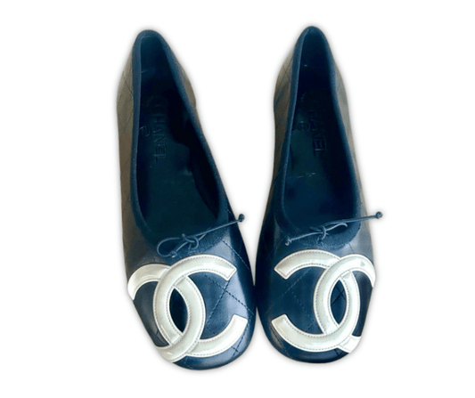 Chanel Ballerines Logo Maxi in Pelle Trapuntata Nera Taglia 38 | Condizioni eccellenti | Iconiche & Introvabili