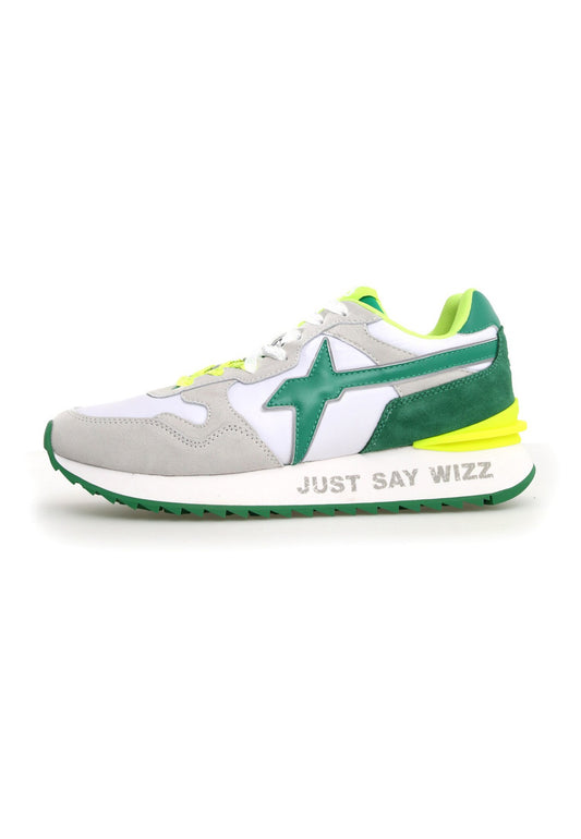 Sneaker  Uomo W6yz YAK-M. SUEDE/NYLON/SPLIT COLOR WHITE-GREEN