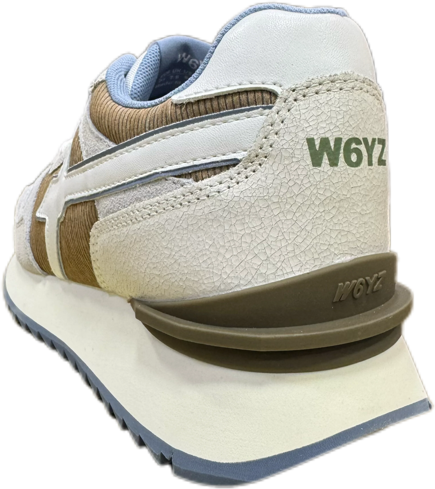 Sneakers Uomo W6YZ YAK-M 1N53 SUEDE STRIPED NYLON WHITE-BROWN-AZURE